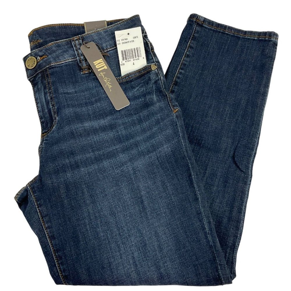 KUT from The Kloth Jeans Women's Size 4 Blue Maggie Skinny Boyfriend Crop Denim
